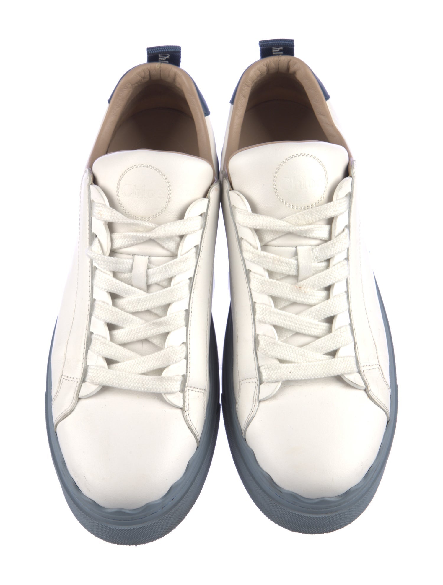 Chloé Leather Scalloped Accent Sneakers